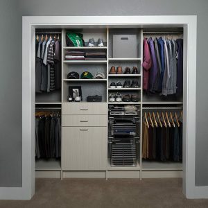 Men's reach-in closet system